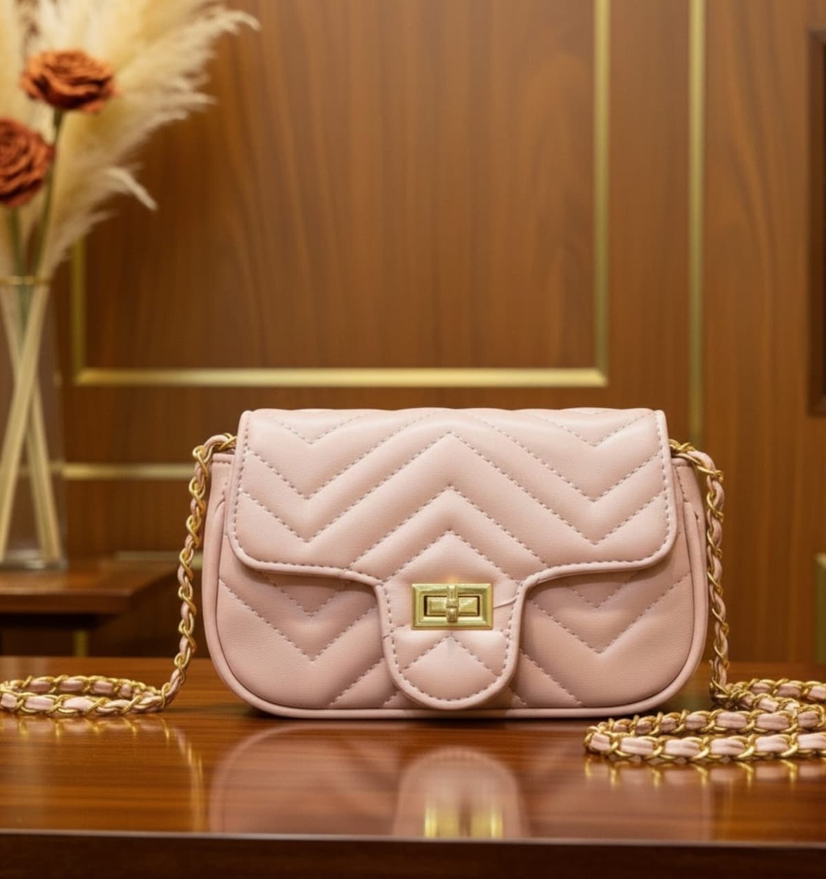 Premium Quilted Chain Crossbody