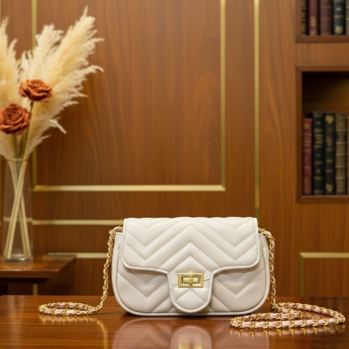 Premium Quilted Chain Crossbody