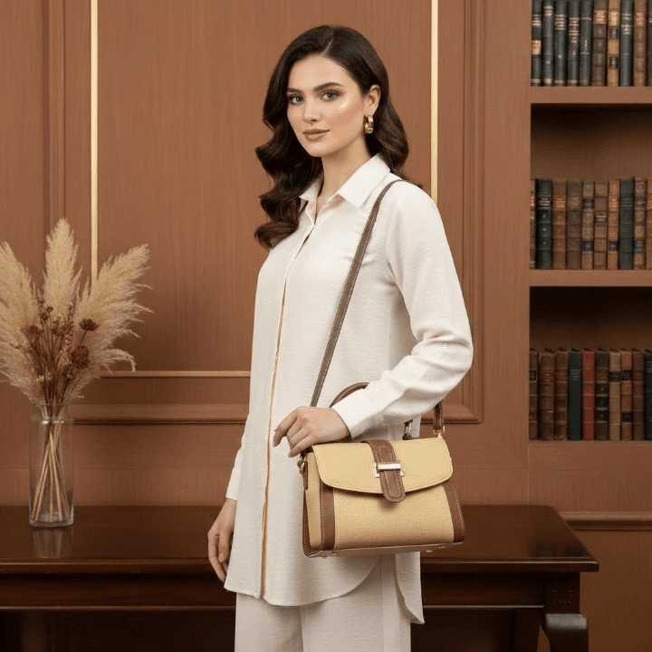 Royal tote Bag | Yellow and brown